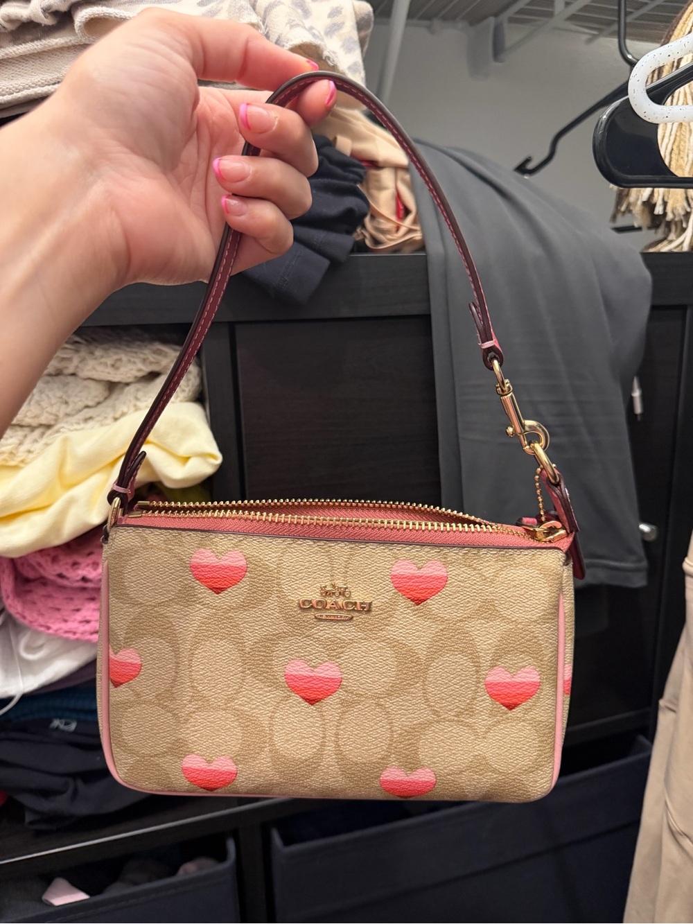 Coach Pink Heart Mini Nolita